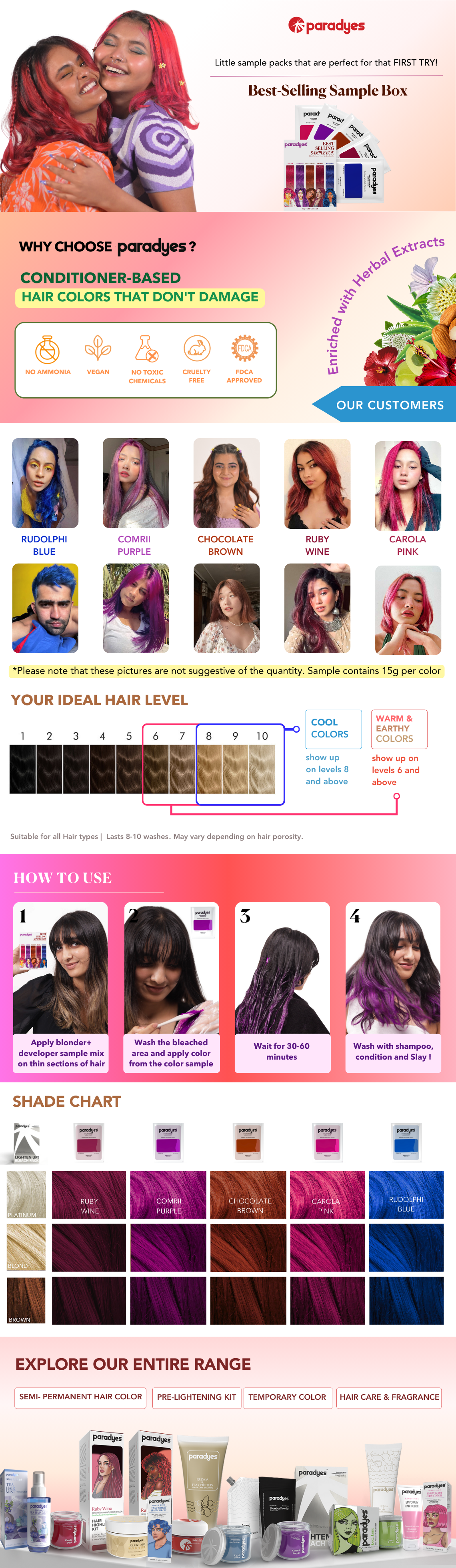 Earthy Hair Color Sample Box