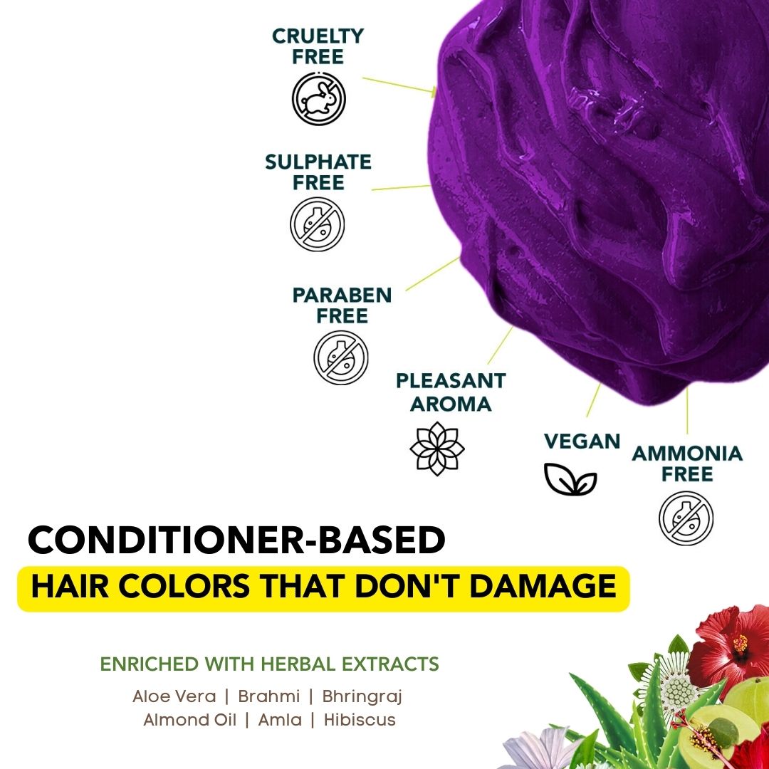 Comrii Purple Hair Color Kit | Lasts 8+ washes Paradyes
