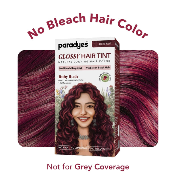 Buy Now Paradyes Ruby Rush Glossy Hair Tint | No Bleach, Semi-Permanent ...