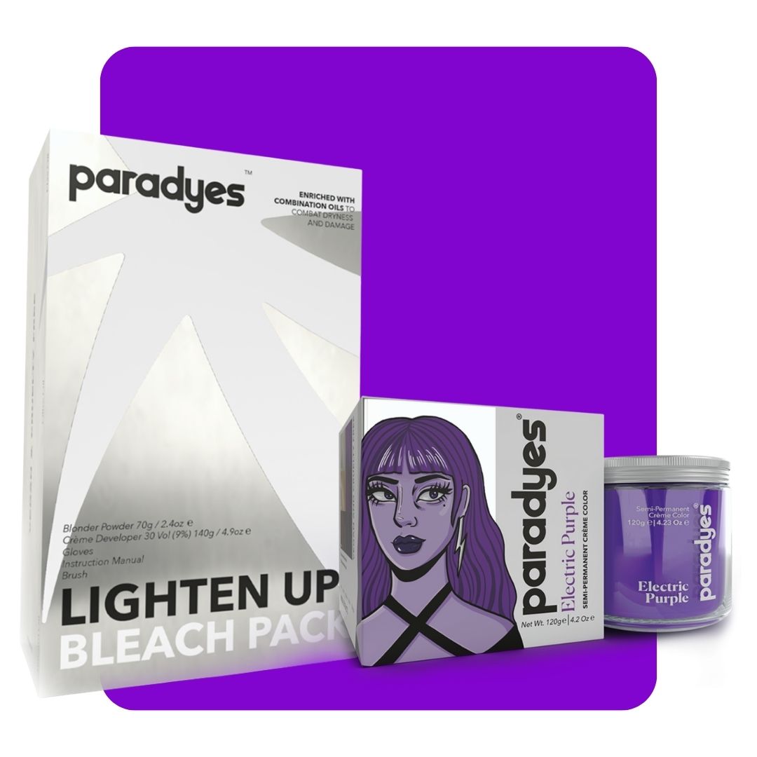 Electric Purple + Lighten Up! Bleach Pack Paradyes