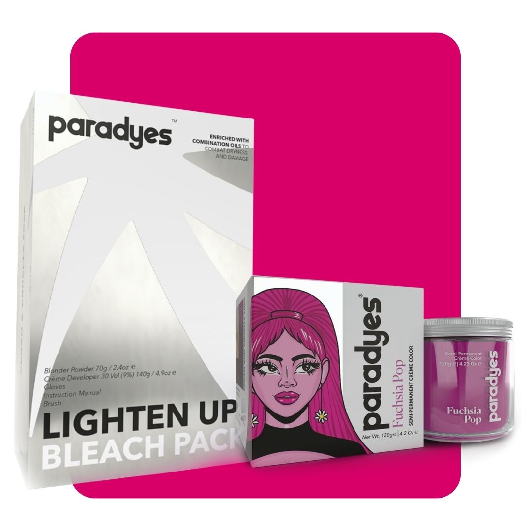 Fuchsia Pop + Lighten Up! Bleach Pack Paradyes