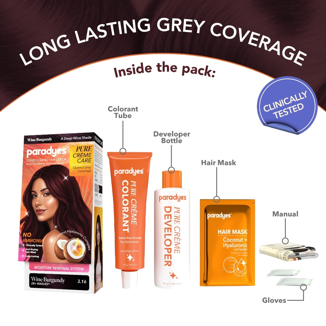 Pure Crème Care No Ammonia Hair Color Wine Burgundy - 3.16