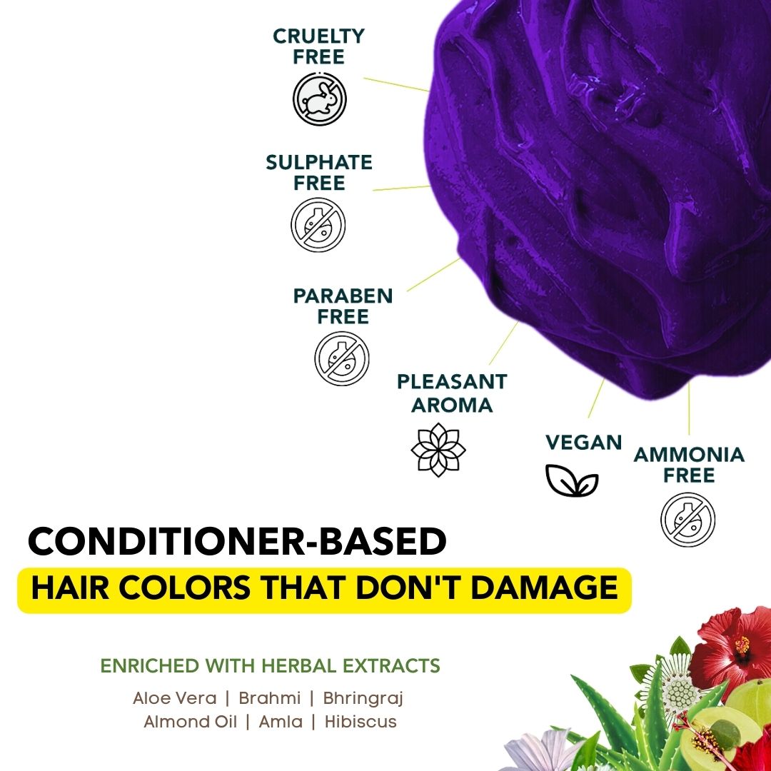 Crinkle Violet Semi-Permanent Hair Color Paradyes