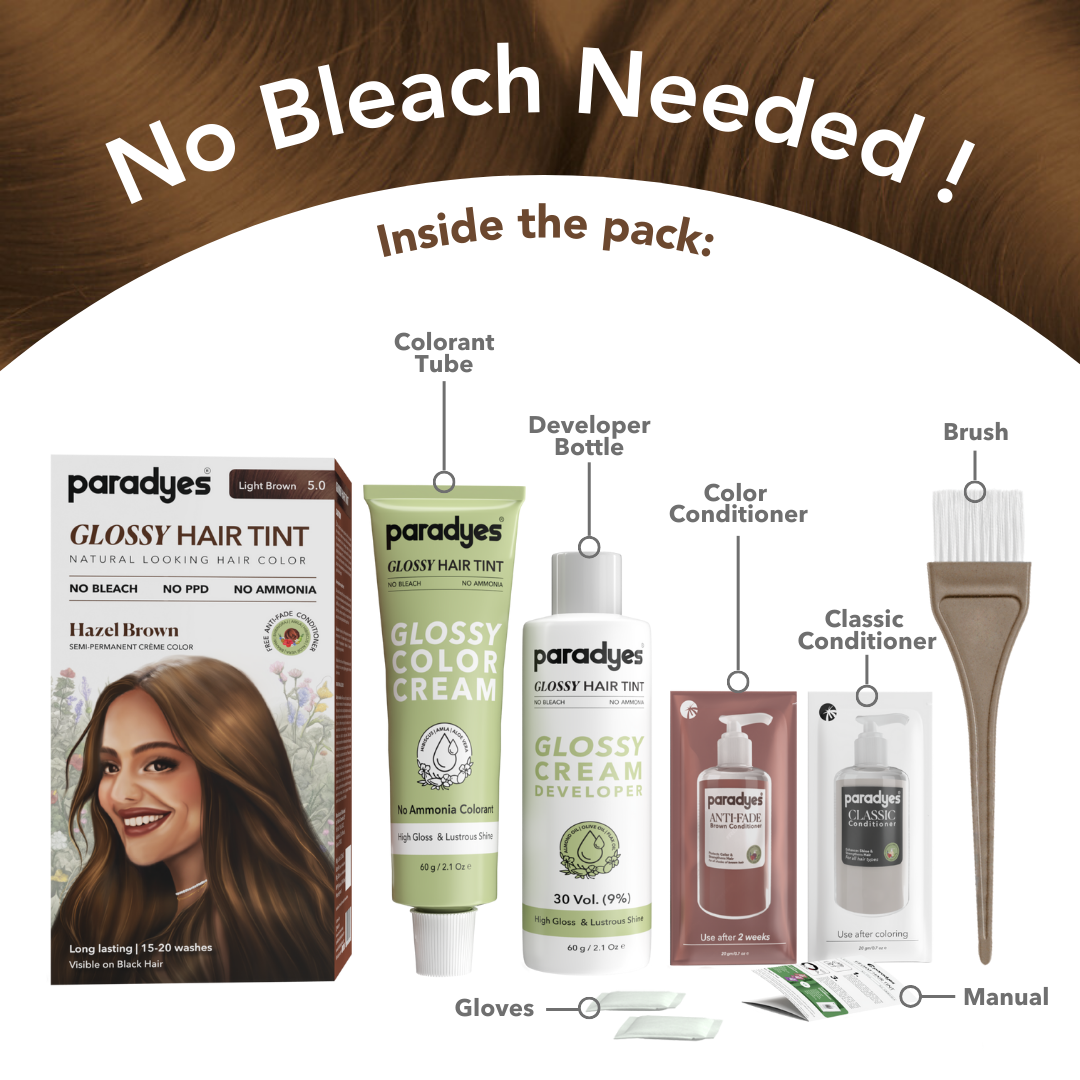 Buy Now Paradyes Hazel Brown Hair Tint | Glossy, Natural Look - No ...