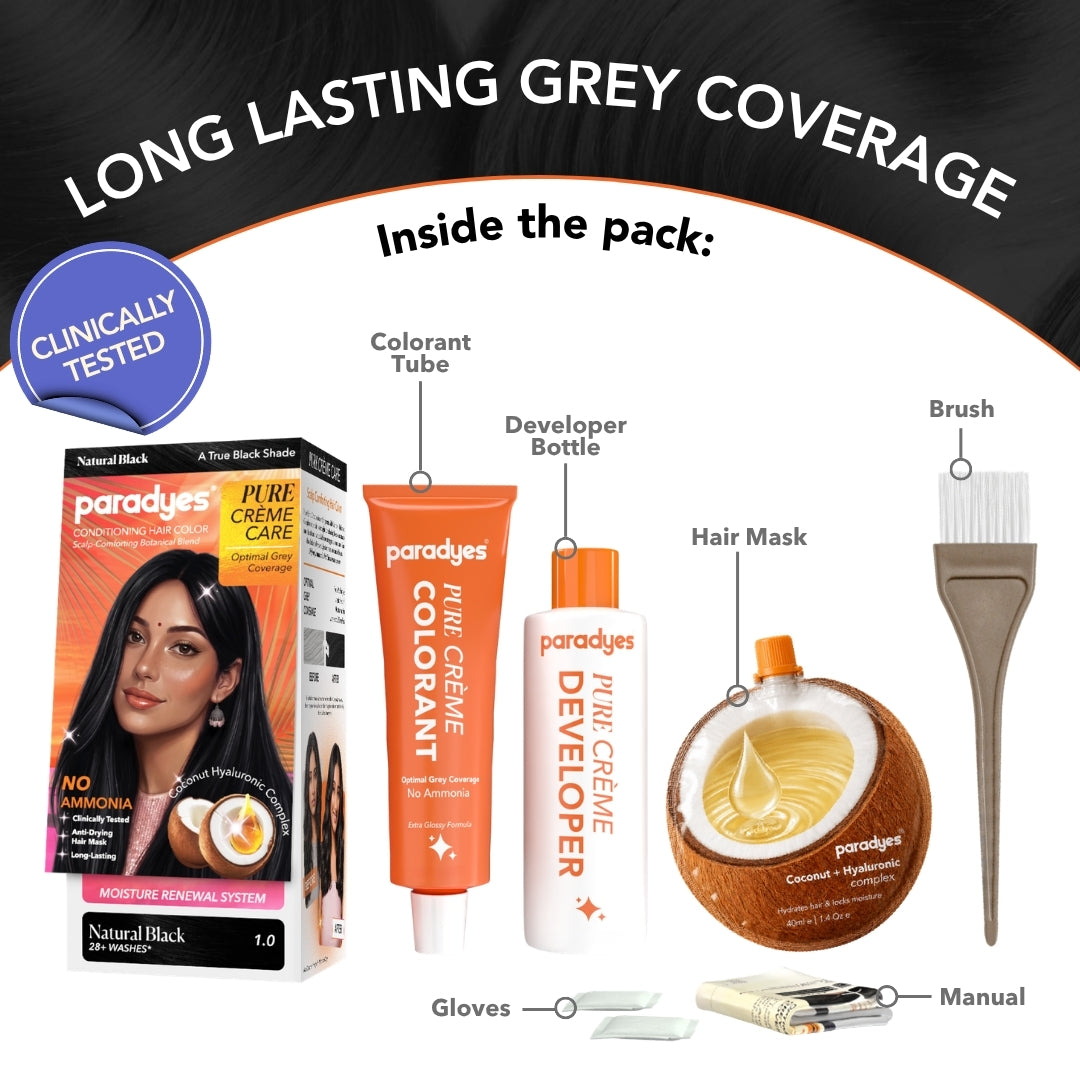 Pure Crème Care No Ammonia Hair Color Natural Black 1.0