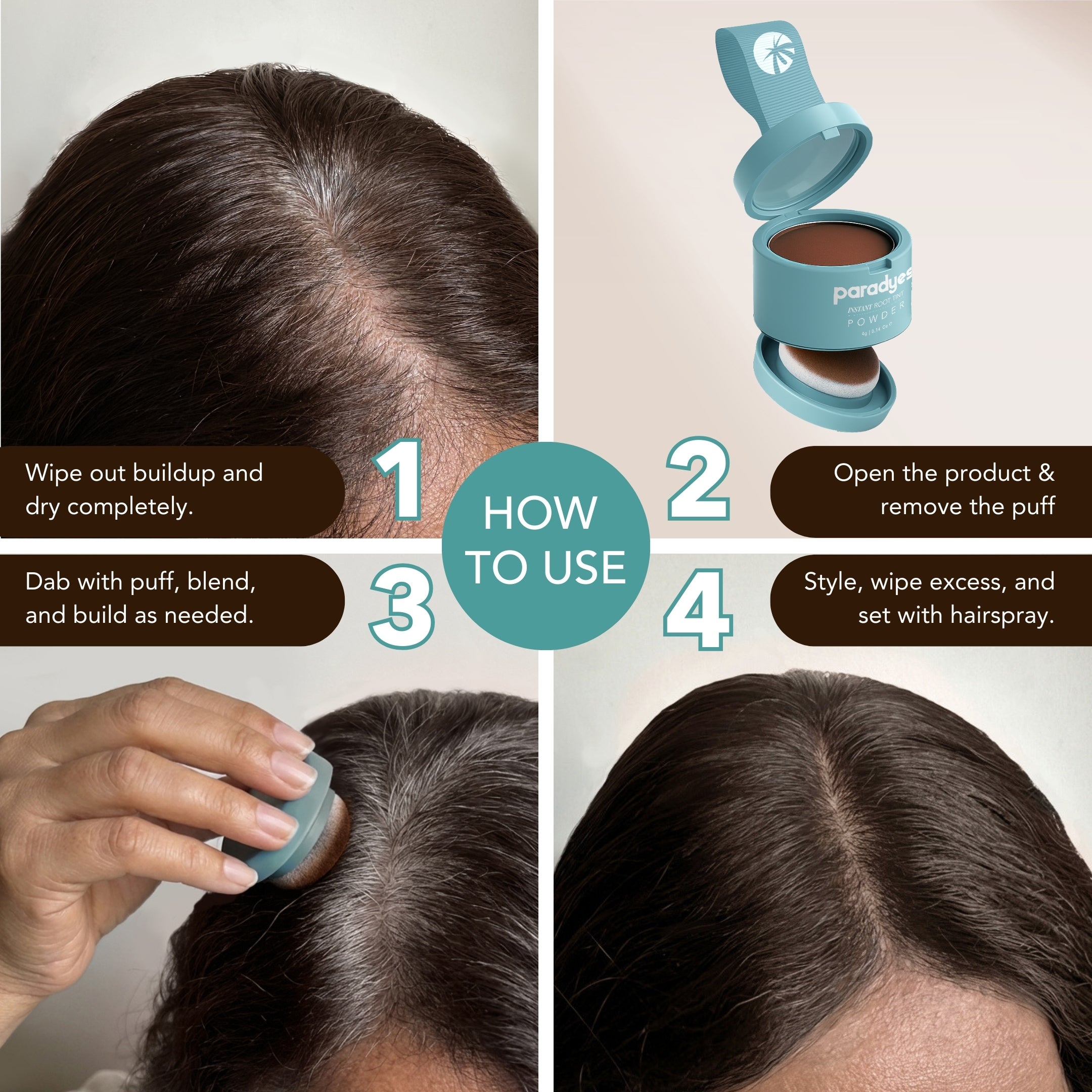 Dark Brown Cover Up Powder Instant Root Tint