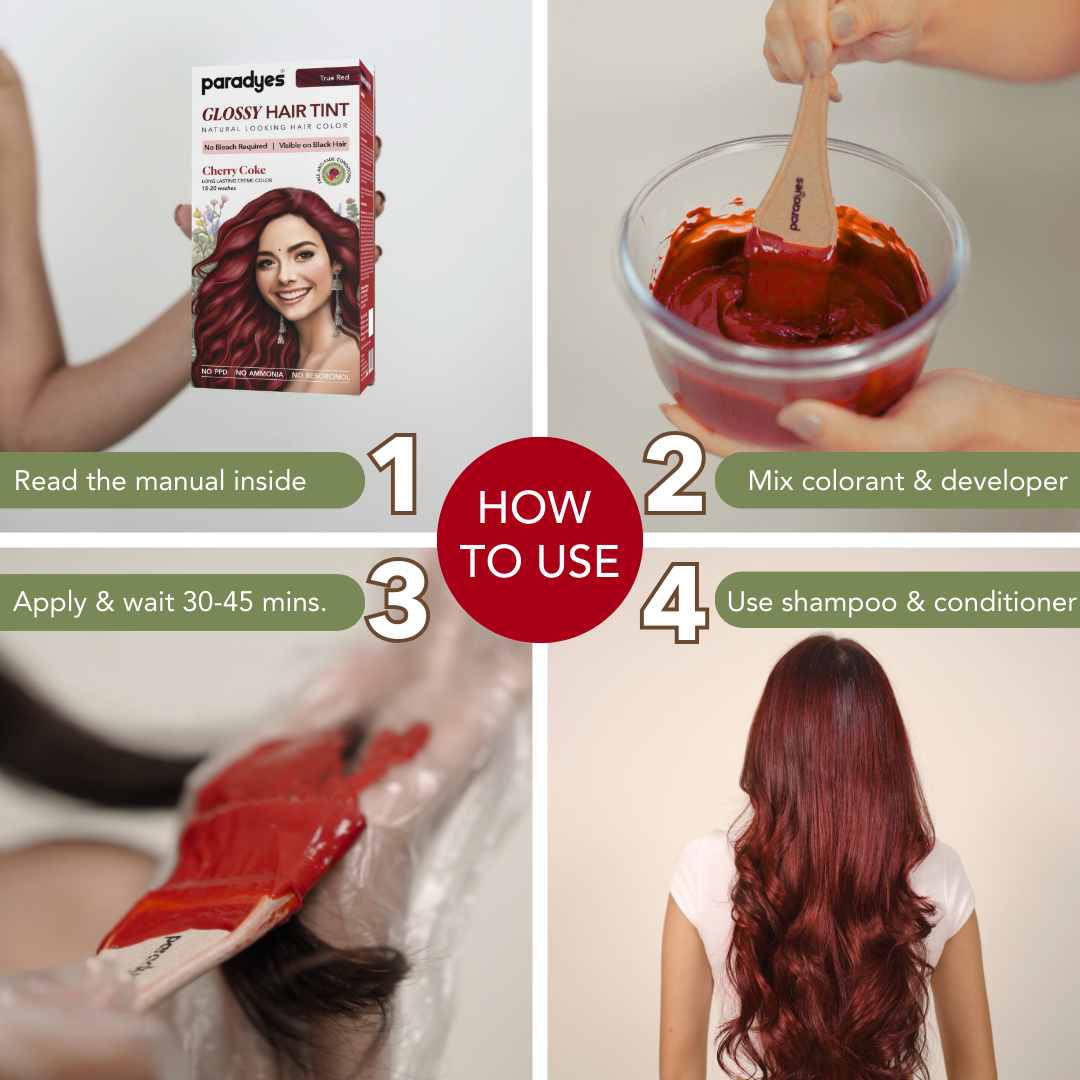 Buy Now Paradyes Cherry Coke Glossy Hair Tint | No Bleach, Semi ...