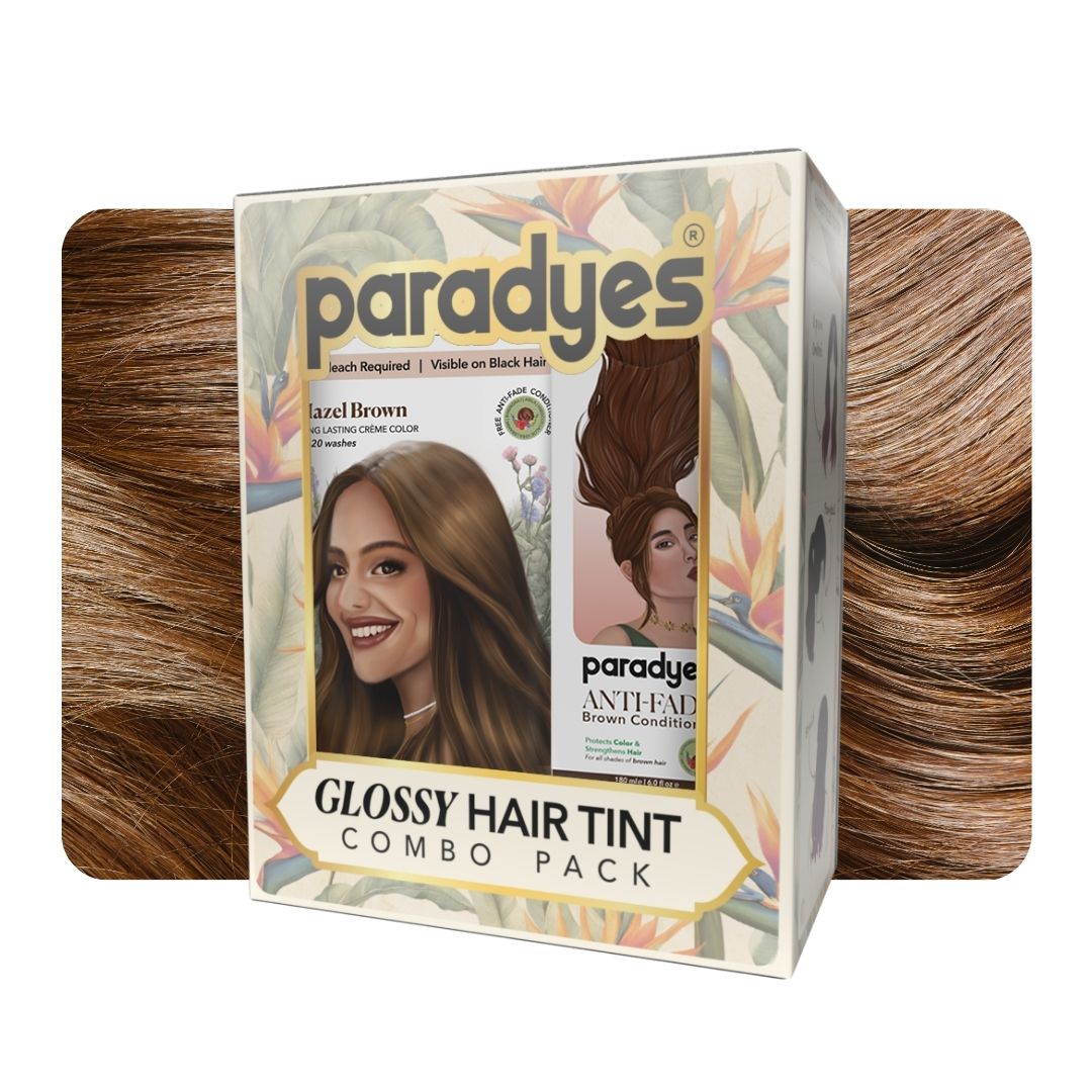 Hazel Brown Glossy Hair Tint with Anti Fade Brown Conditioner