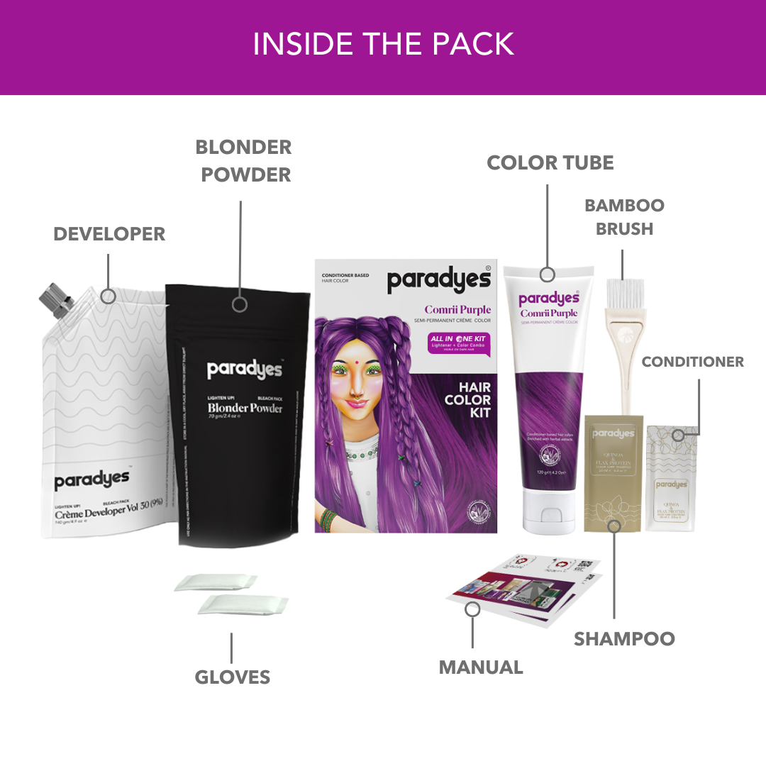 Comrii Purple + Lighten Up! Bleach Pack Paradyes
