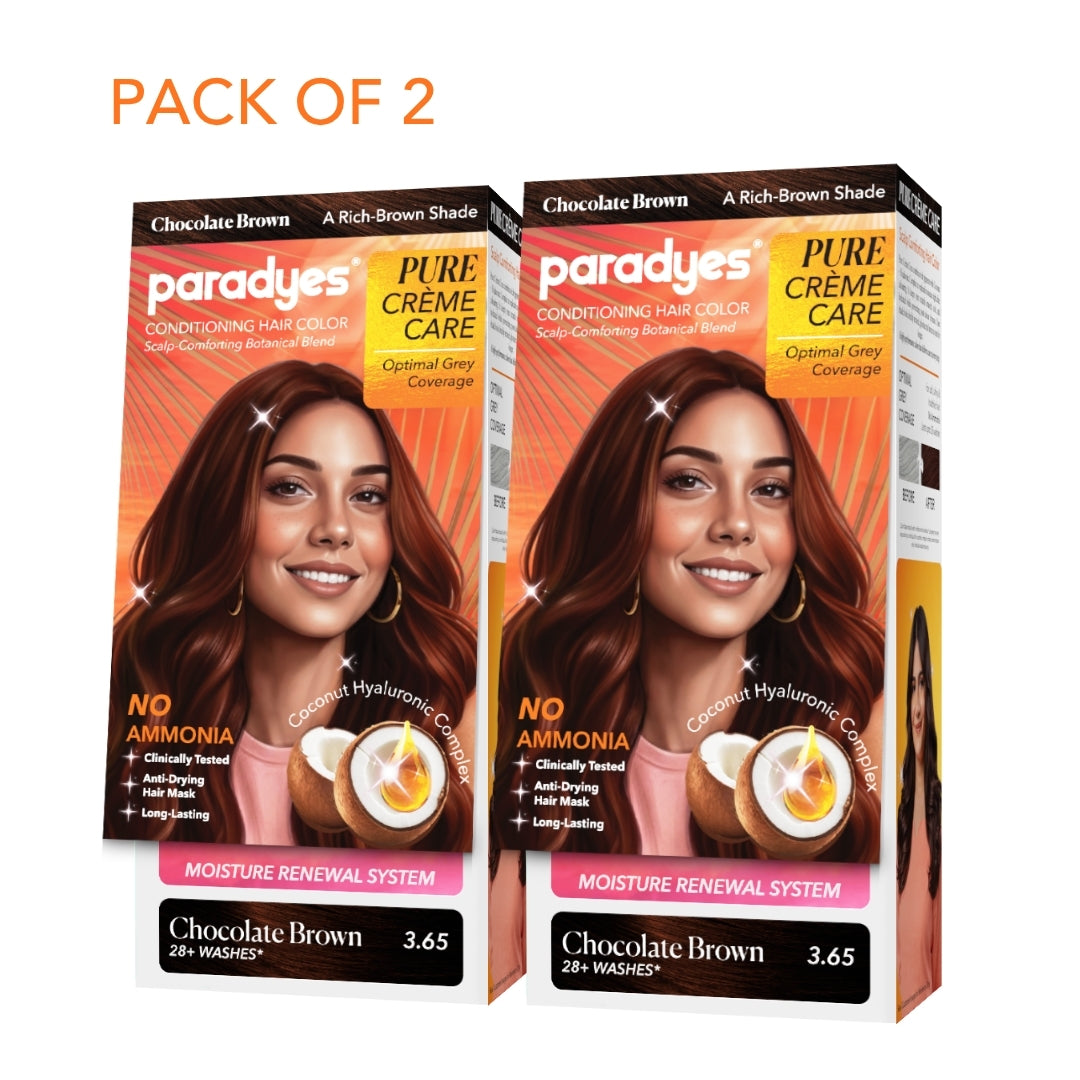 Pure Crème Care No Ammonia Hair Color Chocolate Brown 3.65