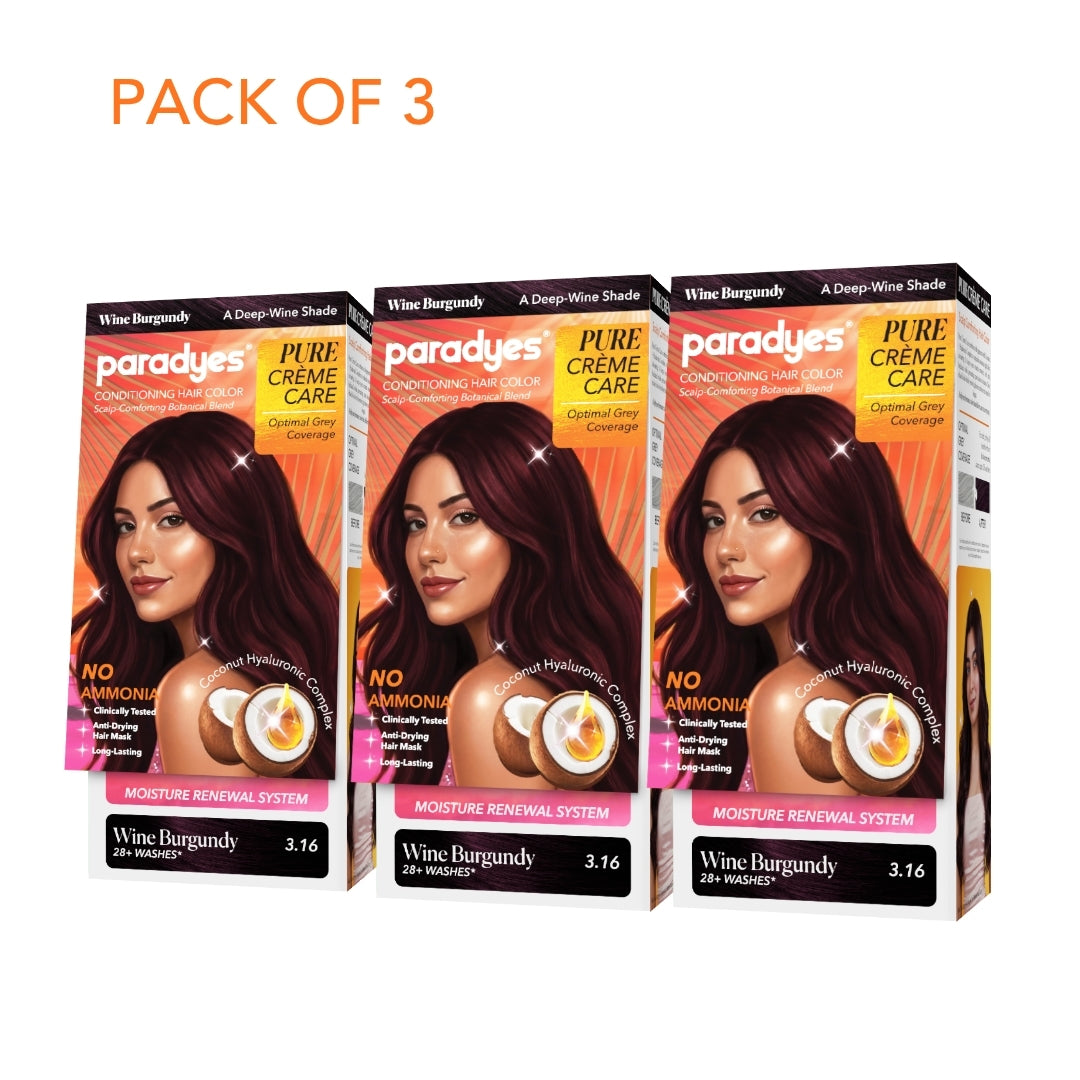 Pure Crème Care No Ammonia Hair Color Wine Burgundy - 3.16