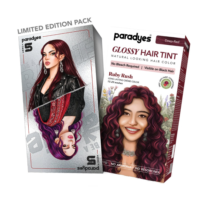 Buy Now Paradyes Ruby Rush Glossy Hair Tint | No Bleach, Semi-Permanent ...