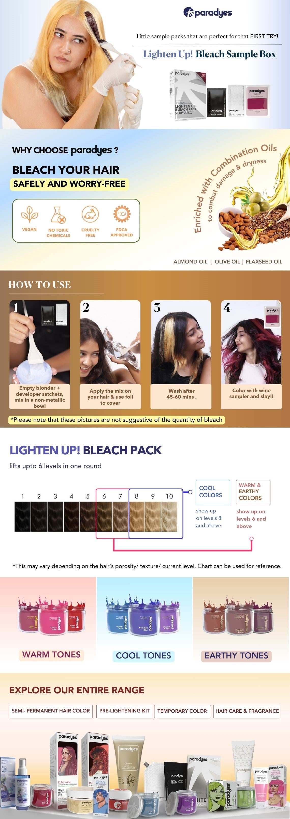 Lighten Up! Bleach Pack Sample Box + Free Ruby Wine Hair Color